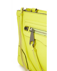 Женская зелено-желтая кожаная сумка от Rebecca Minkoff