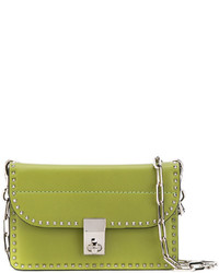 Женская зелено-желтая кожаная сумка от Valentino Garavani