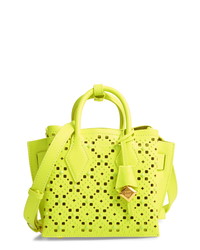 Зелено-желтая кожаная сумочка