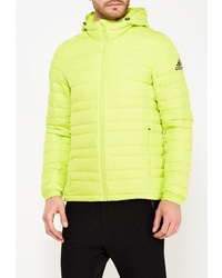 Мужская зелено-желтая куртка-пуховик от adidas