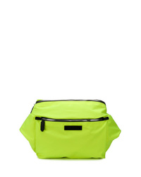 Мужская зелено-желтая поясная сумка из плотной ткани от DSQUARED2