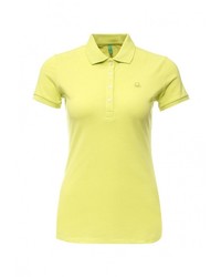Женская зелено-желтая рубашка поло от United Colors of Benetton