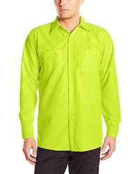 Зелено-желтая рубашка с длинным рукавом