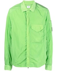 Мужская зелено-желтая рубашка с длинным рукавом от C.P. Company