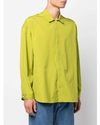Мужская зелено-желтая рубашка с длинным рукавом от Sunnei