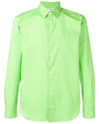 Мужская зелено-желтая рубашка с длинным рукавом от Comme Des Garcons SHIRT