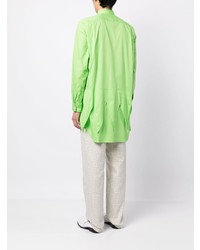 Мужская зелено-желтая рубашка с длинным рукавом от Comme Des Garcons Homme Plus