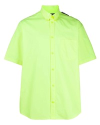 Мужская зелено-желтая рубашка с коротким рукавом от Balenciaga
