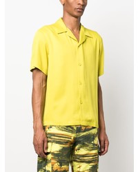 Мужская зелено-желтая рубашка с коротким рукавом от Sandro