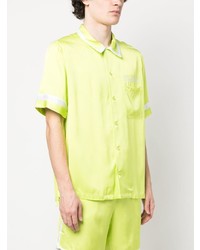 Мужская зелено-желтая рубашка с коротким рукавом от BLUE SKY INN