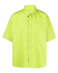 Мужская зелено-желтая рубашка с коротким рукавом от Martine Rose