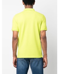 Мужская зелено-желтая футболка-поло с вышивкой от Vilebrequin