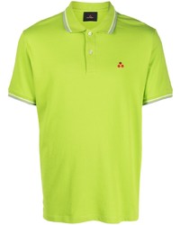 Мужская зелено-желтая футболка-поло с вышивкой от Peuterey