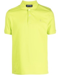 Мужская зелено-желтая футболка-поло с вышивкой от Vilebrequin