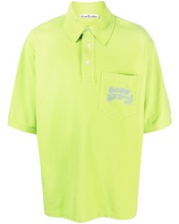 Мужская зелено-желтая футболка-поло от Acne Studios