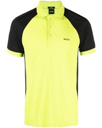 Мужская зелено-желтая футболка-поло от BOSS
