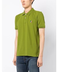 Мужская зелено-желтая футболка-поло от PS Paul Smith