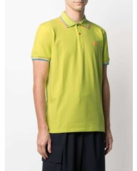 Мужская зелено-желтая футболка-поло от Peuterey