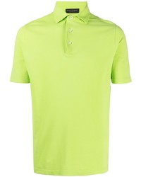 Мужская зелено-желтая футболка-поло от Dell'oglio