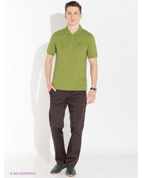 Мужская зелено-желтая футболка-поло от Greg Horman