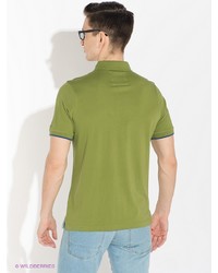 Мужская зелено-желтая футболка-поло от Greg Horman