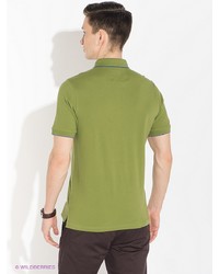 Мужская зелено-желтая футболка-поло от Greg Horman