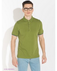 Мужская зелено-желтая футболка-поло от Greg Horman