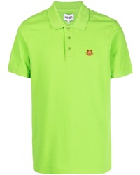 Мужская зелено-желтая футболка-поло от Kenzo
