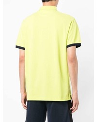 Мужская зелено-желтая футболка-поло от Hackett