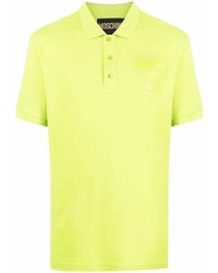 Мужская зелено-желтая футболка-поло от Moschino