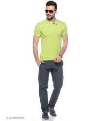 Мужская зелено-желтая футболка-поло от Oodji