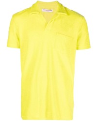 Мужская зелено-желтая футболка-поло от Orlebar Brown