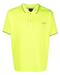Мужская зелено-желтая футболка-поло от Paul & Shark