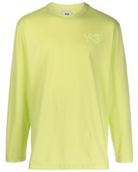 Мужская зелено-желтая футболка с длинным рукавом от Y-3