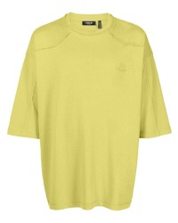 Мужская зелено-желтая футболка с круглым вырезом с вышивкой от FIVE CM