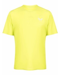 Мужская зелено-желтая футболка с круглым вырезом с принтом от Castore
