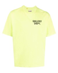 Мужская зелено-желтая футболка с круглым вырезом с принтом от GALLERY DEPT.