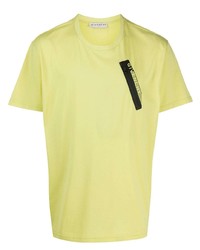Мужская зелено-желтая футболка с круглым вырезом с принтом от Givenchy