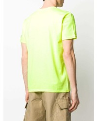 Мужская зелено-желтая футболка с круглым вырезом с принтом от MC2 Saint Barth