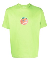 Мужская зелено-желтая футболка с круглым вырезом с принтом от Jacquemus