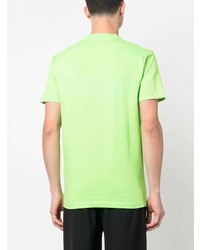Мужская зелено-желтая футболка с круглым вырезом с принтом от DSQUARED2