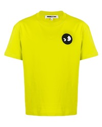Мужская зелено-желтая футболка с круглым вырезом с принтом от McQ Alexander McQueen