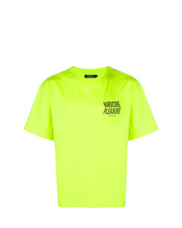 Мужская зелено-желтая футболка с круглым вырезом с принтом от Misbhv