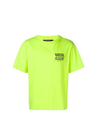 Мужская зелено-желтая футболка с круглым вырезом с принтом от Misbhv