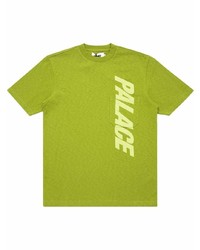 Мужская зелено-желтая футболка с круглым вырезом с принтом от Palace