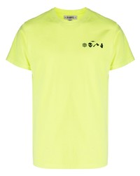 Мужская зелено-желтая футболка с круглым вырезом с принтом от Phipps