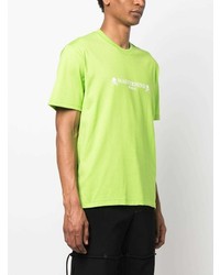 Мужская зелено-желтая футболка с круглым вырезом с принтом от Mastermind World