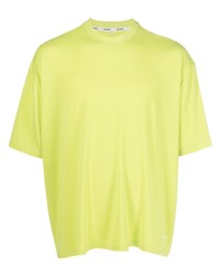 Мужская зелено-желтая футболка с круглым вырезом с принтом от Sunnei