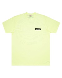 Мужская зелено-желтая футболка с круглым вырезом с принтом от Supreme