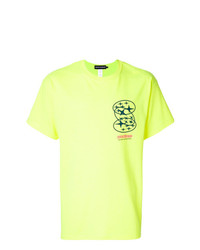 Мужская зелено-желтая футболка с круглым вырезом с принтом от United Standard